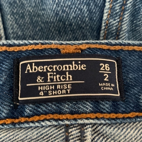 Abercrombie & Fitch Hi-Rise Blue Denim Shorts Size 26/2 #525 - Picture 7 of 8